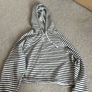 Black and white striped cropped hoodie!